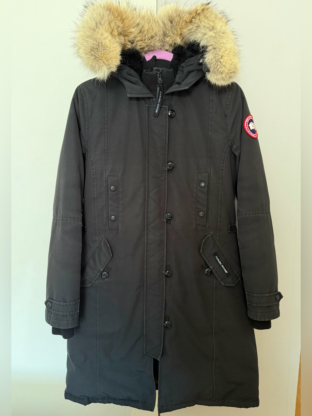 Canada Goose Women's Black Kensington Parka Jacket With Fur